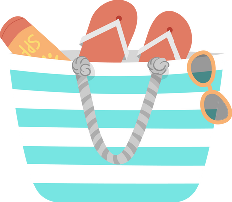 beach bag with accessories